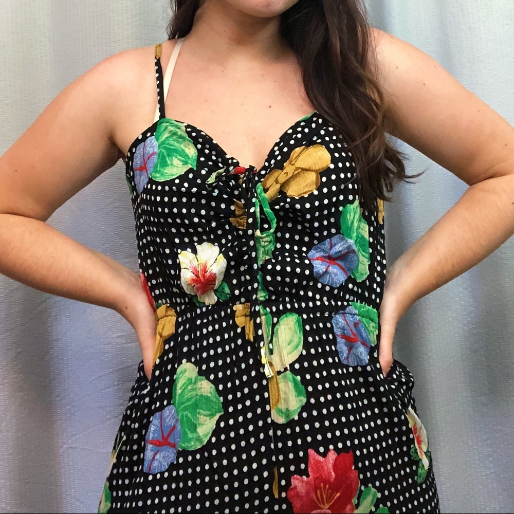 Polka Dot Floral Jumpsuit